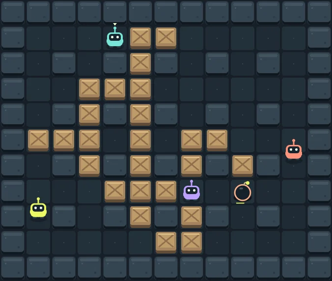 BOMB GRID 실제 실행 캔버스 화면