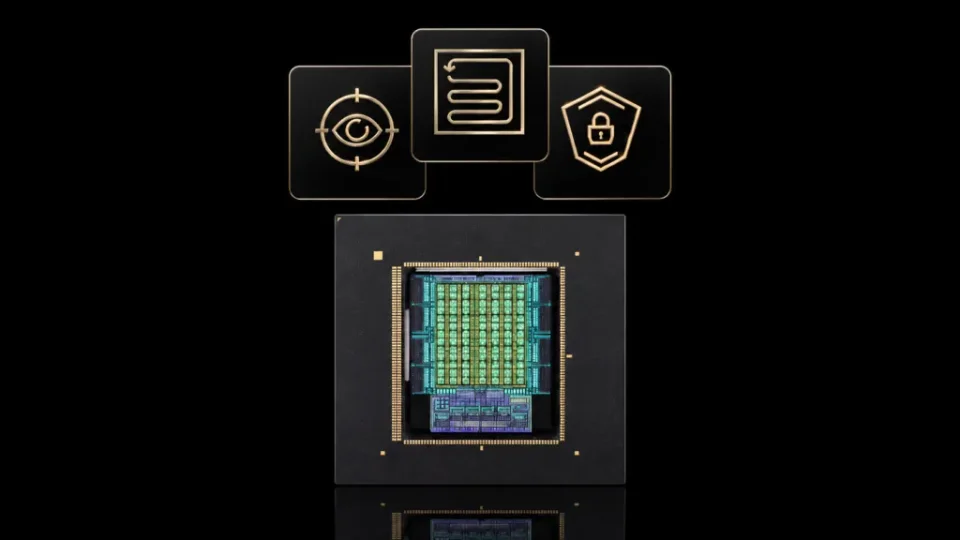 NVIDIA OpenShell 공식 발표의 관찰·기록·보호 아이콘과 칩을 표현한 대표 일러스트
