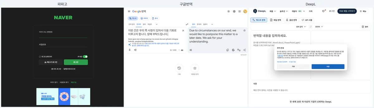 AI 번역, 언제 뭘 써야 하나 — 파파고 vs 구글 vs DeepL vs ChatGPT 선택 가이드